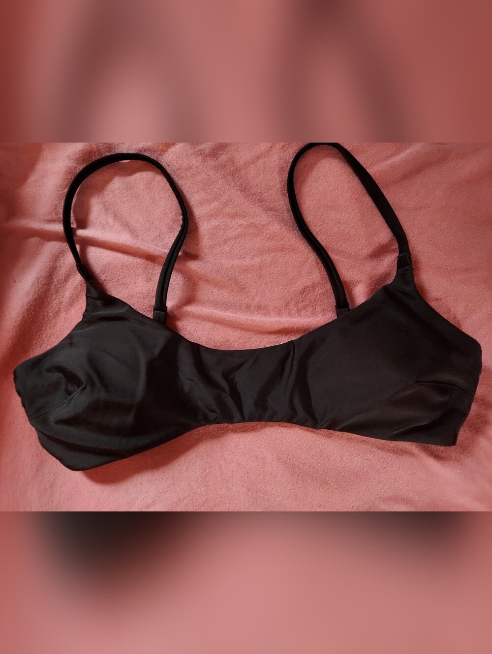 Black Wireless Scoop Bralette Bikini Top